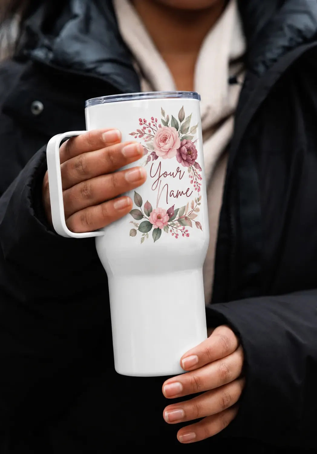 Vitrelic Travel mug with a handle