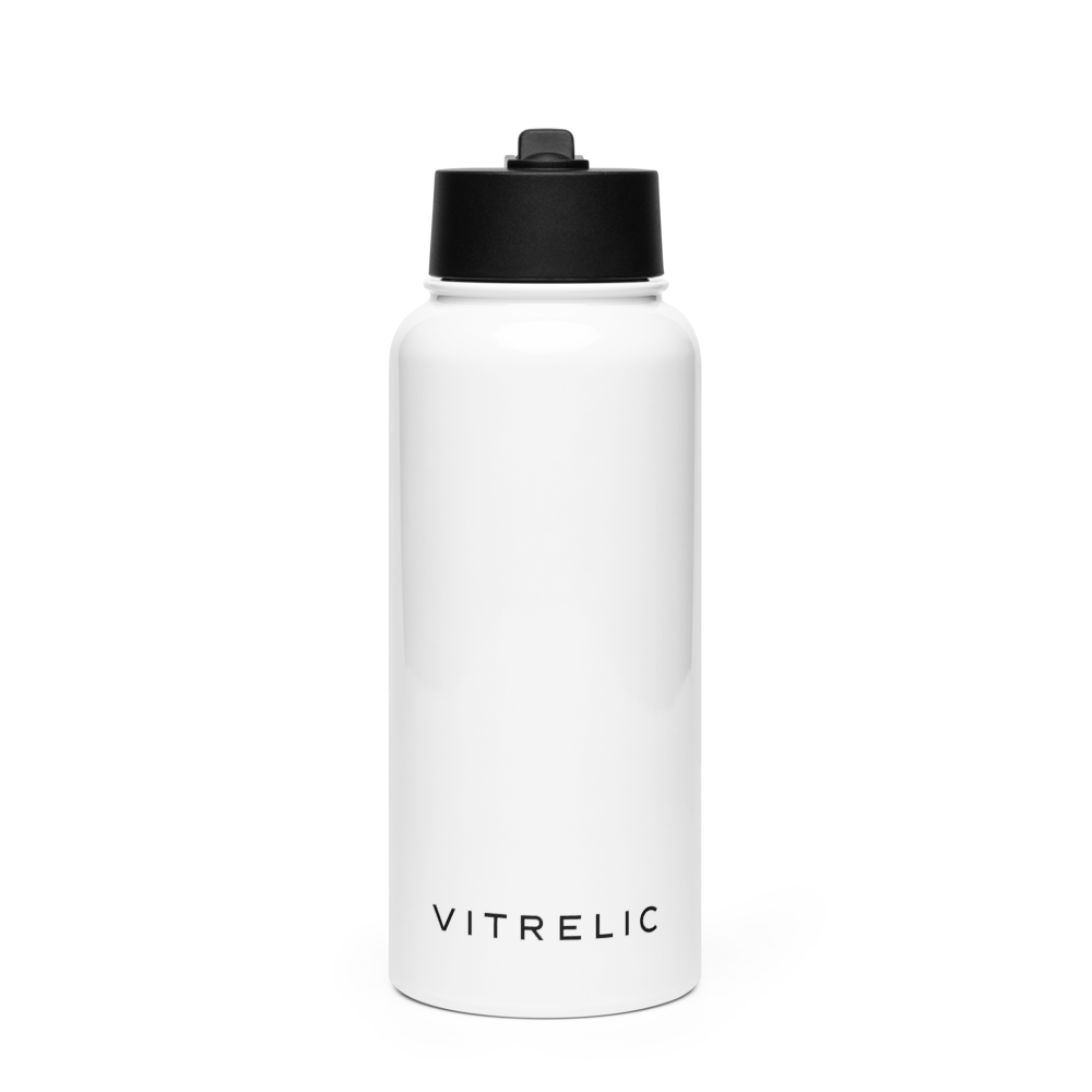 Vitrelic Stainless steel water bottle with a straw lid